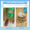 Large Hamster Cage and Habitat, 3-Level Steel Rat Cage, with Tube Tunnels, Exercise Wheel, Water Bottle, Food Dish, Ramps, Light Blue