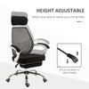 360° Swivel High Back Office Chair Adjustable Height Recliner with Retractable Footrest Home Office - Black/White