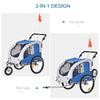 Blue Elite II 2-In-1 Pet Dog Bike Trailer and Stroller with Suspension and Storage Pockets