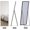 Full Length Dressing Mirror, Floor Standing or Wall Hanging, Aluminum Alloy Framed Full Body Mirror for Bedroom, Living Room, Black