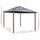 10' x12' Hardtop Gazebo with Aluminum Frame, Permanent Metal Roof Gazebo Canopy with 2 Hooks, Curtains and Netting for Garden, Brown
