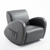 Kids Sofa Rocking Chair with Side Pocket, PU Leather Toddler Armchair for Children, Grey