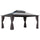 Patio Gazebo 16' x 12' Netting & Curtains, 2 Tier Double Vented Steel Roof, Hardtop, Ceiling Hooks Aluminum Frame for Outdoor, Brown