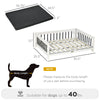 Elevated Dog Bed, Wooden Raised Pet Sofa, Portable Cat Lounge with Soft Cushion, Washable Cover for Small, Medium Dogs and Cats, White Black
