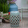 13" x 18" Ceramic Side Table Garden Stool with Knotted Ring Design & Glazed Strong Materials, Antique Blue