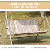 3 Person Outdoor Porch Swing Lounge Chair Bench with Canopy Top- Brown