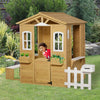 Outdoor Playhouse w/ Fence and Serving Station 82.75" L x 42.25" W x 55" H