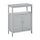 Freestanding Bathroom Storage Cabinet Organizer Cupboard with Double Doors Wooden Furniture Grey