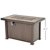 42" 50 000 BTU Outdoor Patio Backyard Gas Fire Pit Table with Beautiful Slate Tabletop & Wicker Design