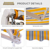 8' x 7' Manual Retractable Sun Shade Patio Awning - Mixed Color