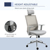 High Back Office Chair, Swivel Task Chair with Lumbar Back Support, Breathable Mesh, and Adjustable Height, Headrest, Grey