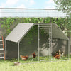 Galvanized Metal Chicken Coop with Cover, 9' W x 6' D x 6.5' H Walk-In Pen Run
