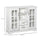 Modern Sideboard Storage Console Cabinet with Glass Door and Drawer for Kitchen  Living & Dining Room  White