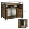Hidden Cat Litter Box Enclosure with Scratching Pad, Cat Washroom Storage Bench Side End Table with Double Doors, Brown