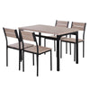 5 Piece Dining Table Set Tranditional Style Dining Room Sets with Chairs Dining Table and Chairs Kitchen Table Sets - Dark Wood Grain/Black