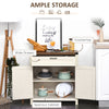 Farmhouse Sideboard, Wooden Accent Buffet Cabinet with Drawer and Adjustable Shelf for Kitchen, White