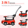 3 In 1 Push Cars for Toddlers Kid Ride on Push Car Stroller Sliding Walking Car with Horn Music Light Function Secure Bar Ride on Toy for Boy Girl 1-3 Years Old Red