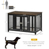 Heavy-Duty Large Dog Crate Furniture with Spacious Interior, Big Dog Crate End Table, Puppy Crate for Medium Dogs, Pet Kennel, Brown/Black