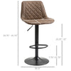 Swivel Bar Stools, Barstools with Backs, Foot Rest, Round Base and Soft Upholstery, Adjust Handle, Leather Bar Stools for Kitchen, Dark Brown