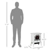 Electric Fireplace Stove, Freestanding Fireplace Heater with Realistic LED Flame, Overheat Protection, 750W/1500W, White