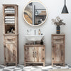Under Sink Bathroom Floor Storage Cabinet with Double Door Space Saver Organizer Reclaimed Barnwood