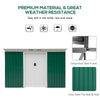 9' x 4.5' x 5.5' Outdoor Rust Resistant Metal Garden Vented Storage Shed Metal Tool Storage House - Green/White