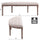 Vintage Semi-Circle Hallway Bench Tufted Upholstered Velvet-Touch Fabric Accent Seat with Rubberwood Legs, Cream White