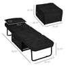 Ottoman Sofa Bed, 4 in 1 Multi-Function Button Tufted Folding Sleeper Chair Bed with Adjustable Backrest, Pillow, Side Pocket for Home Office, Bedroom, Living Room, Black