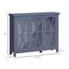 Modern Kitchen Sideboard, Buffet Cabinet with 2 Storage Cupboard, Glass Doors for Living Room, Bedroom, Grey