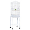 Large Bird Cage with Shelf, Handle for Taking Up or Down Stairs, Metal Bird Cage with Easy Big Doors, Outdoor or Indoor Aviary, White