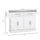 White Rolling Kitchen Island with Storage, Portable Kitchen Cart with Stainless Steel Top, 2 Drawers, Spice, Knife and Towel Rack