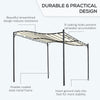 10' x 10' Steel Outdoor Pergola Gazebo Patio Canopy with Durable & Spacious Weather-Resistant Design, Cream White