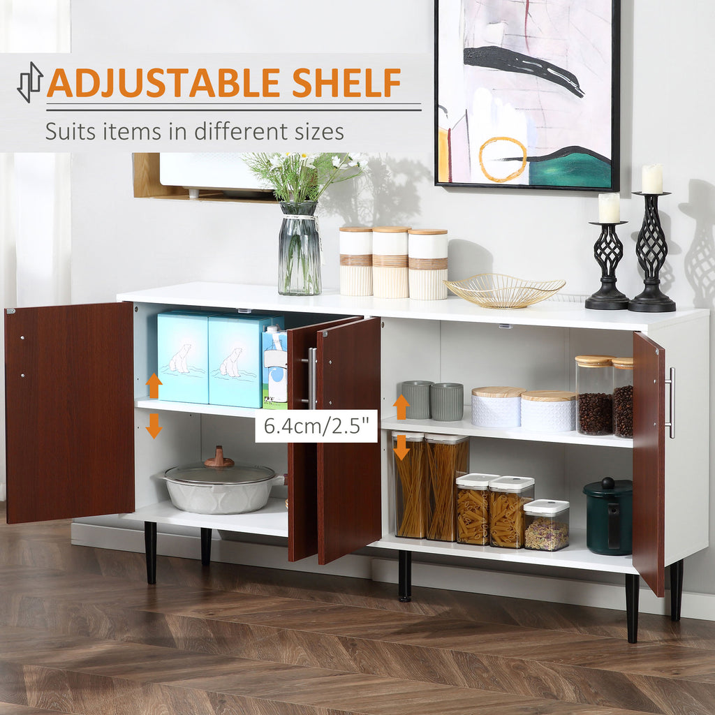 Modern Sideboard Buffet Kitchen Storage Cabinet Console Table with Adjustable Shelves, Anti-Topple Design, and Large Countertop, Brown
