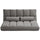 Recliner Sofa, Convertible Floor Sofa Chair with 2 Pillows, Adjustable Backrest and Headrest, Dark Gray