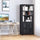 71" Bookcase Storage Hutch Cabinet with Adjustable Shelves and Glass Doors for Home Office, Kitchen, Living Room, Black