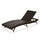 Wicker Chaise Patio Lounge Chair, 5 Position Adjustable Backrest and Cushions Outdoor PE Rattan Wicker Lounge Chair - Black / Cream