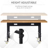 59" Work Bench, Bamboo Tabletop Workstation Tool Table, Height Adjustable Work Table with Four Lockable Casters, Organizer Drawer for Garage, Weight Capacity 1320 Lbs