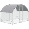 Galvanized Large Metal Chicken Coop Cage Walk-in Enclosure Poultry Hen Run House Playpen Rabbit Hutch with Cover 9.2' x 6.2' x 6.5' Silver
