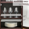 Wine Cabinet with 4 Bottle Wine Rack, Open Shelf, Acrylic Door Cabinet with Adjustable Shelf, Espresso