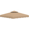 9.8' x 9.8' Gazebo Replacement Canopy, Gazebo Top Cover with Double Vented Roof for Garden Patio Outdoor (TOP ONLY), Khaki