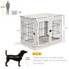26" Wooden Dog Crate, Furniture Style Pet Cage Kennel, End Table, with Lockable Double Door Entrance, and Top Shelf, White