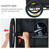 Dog Bike Trailer with Suspension System, Hitch, Pet Bicycle Cart Wagon Carrier for Medium Dogs with Quick Release Wheels, Storage Pockets, Safey Leash, Reflectors, Flag, Red