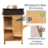 Wooden 2-Story Outdoor Cat House, Feral Cat Shelter Kitten Condo with Escape Door, Openable Asphalt Roof and 4 Platforms, Natural