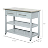 Kitchen Cart with Stainless Steel Top, Rolling Kitchen Island Cart with 4 Smooth Wheels, Grey