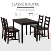 Dining Table Set for 4, 5 Piece Modern Kitchen Table and Chairs, Wood Dining Room Set for Small Spaces, Breakfast Nook, Chestnut Brown