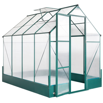 6' x 8' x 7' Walk-in Plant Polycarbonate Greenhouse Hobby Greenhouse for Backyard/Outdoor with Temperature Controlled Window