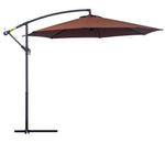 10' Cantilever Hanging Tilt Offset Patio Umbrella with UV & Water Fighting Material and a Sturdy Stand, Brown