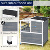 2-Story Weatherproof Wood Cat House with Balcony Cat Shelter Condo Enclosure for Indoor & Outdoor Use Kitty House with Escape Door, Grey