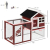 48" Wooden Rabbit Hutch Bunny Cage with Waterproof Asphalt Roof, Fun Outdoor Run, Removable Tray and Ramp, Brown