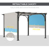 10' x 10' Outdoor Pergola Patio Gazebo Retractable Canopy Sun Shelter with Steel Frame, White